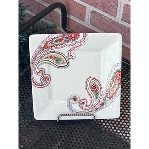 Tabletops Gallery MISTO Multi Paisley Square Salad Plate
